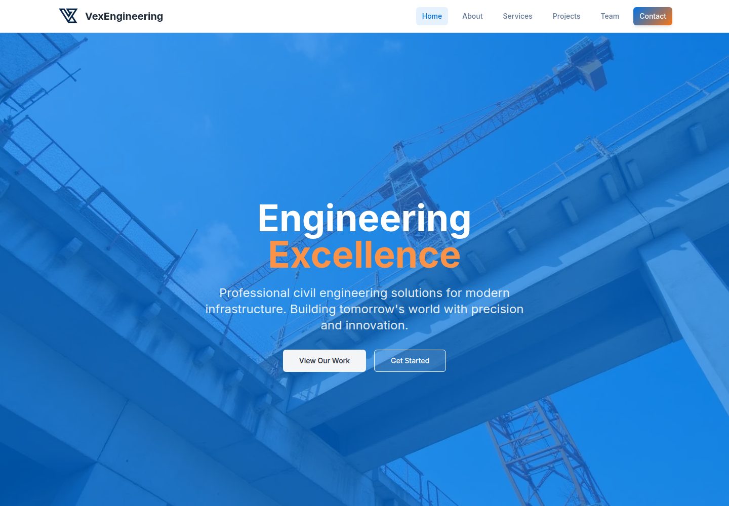 VexEngineering public website screenshot