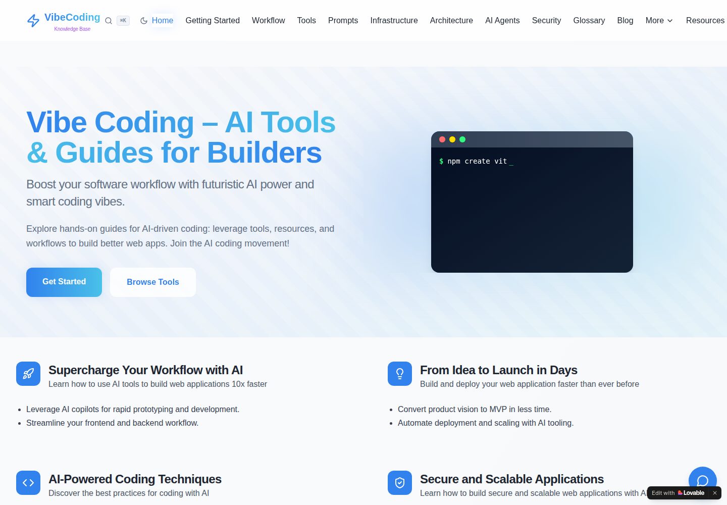 VibeCoding public website screenshot
