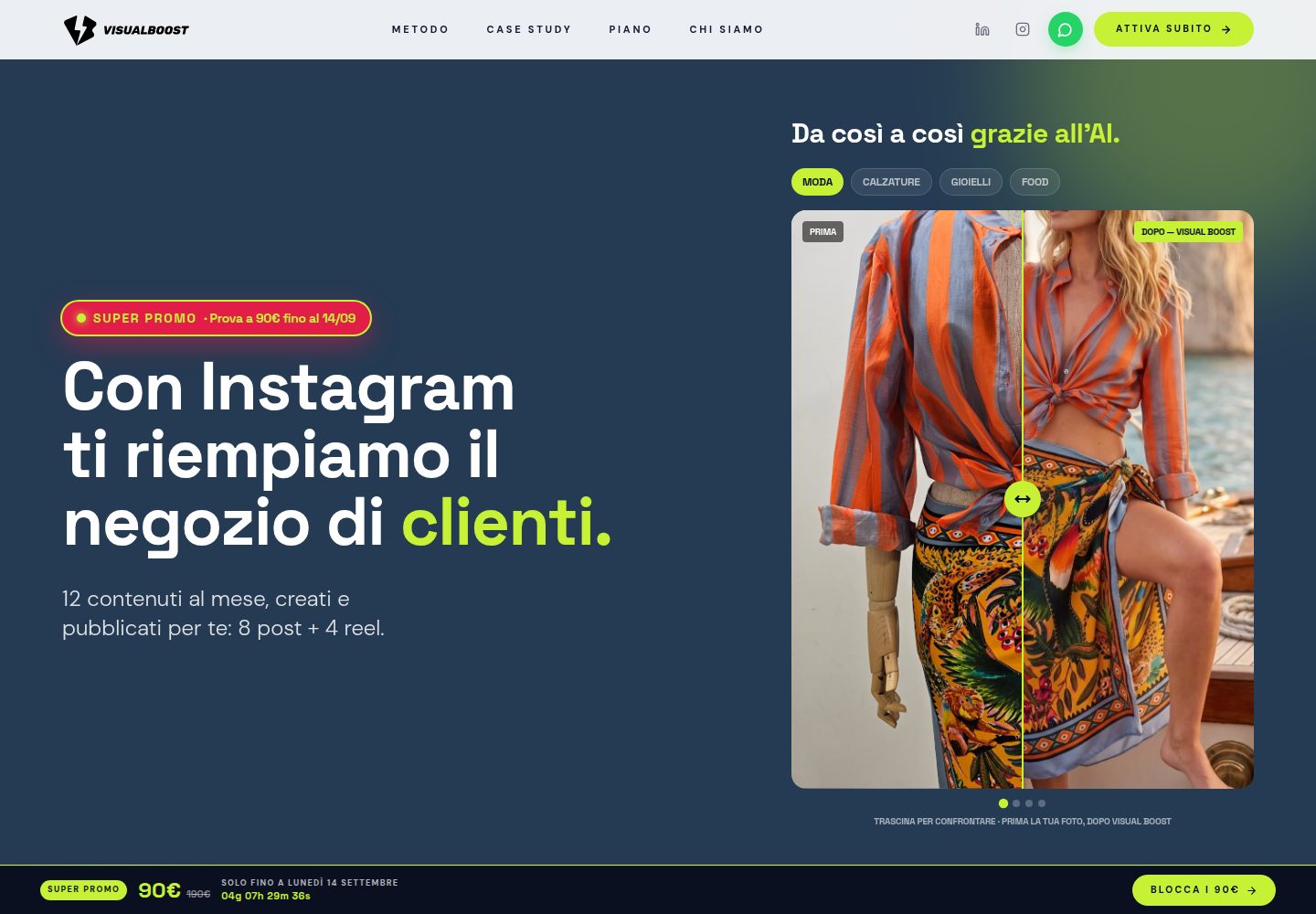 Visual Boost public website screenshot