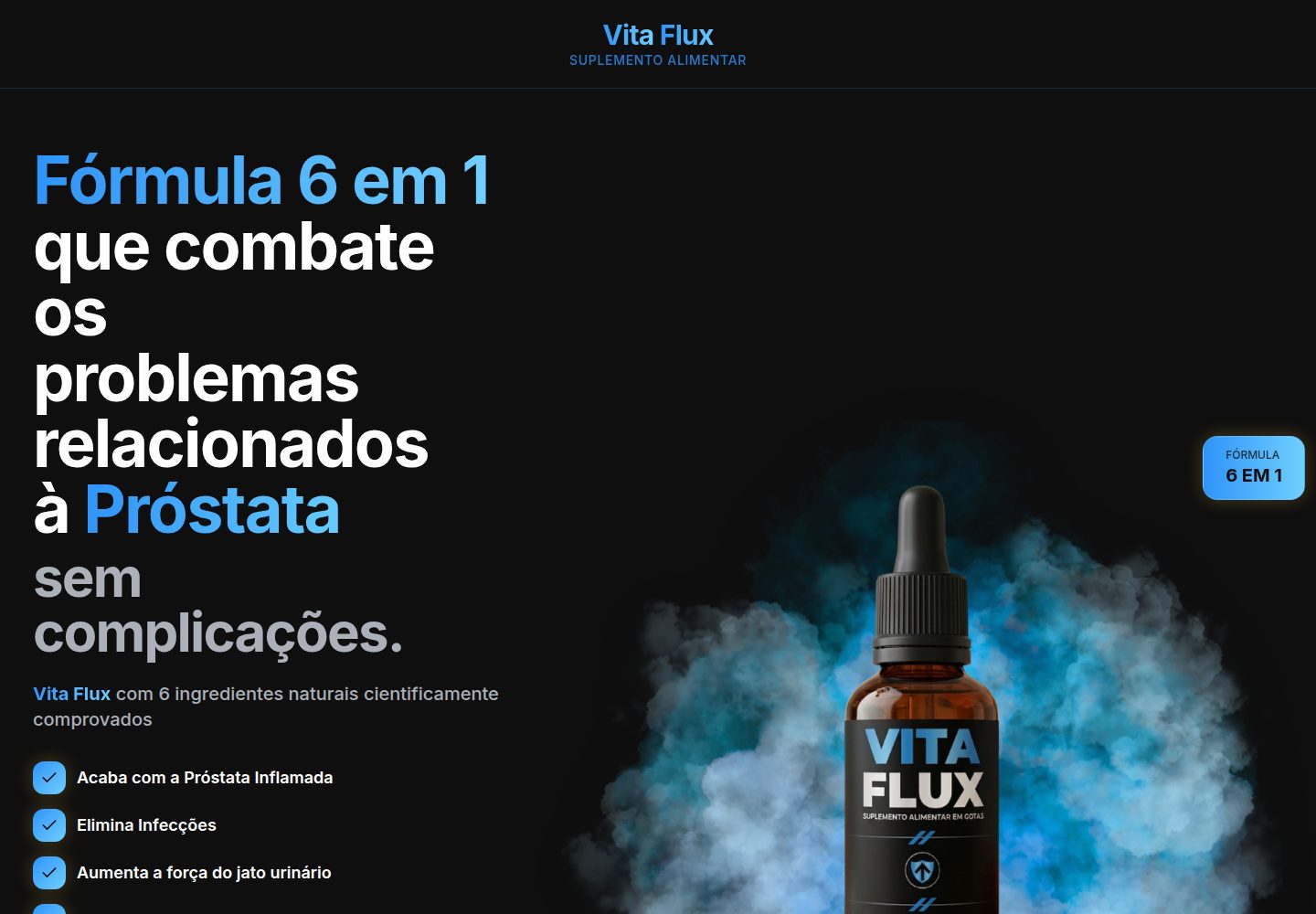 Vita Flux public website screenshot