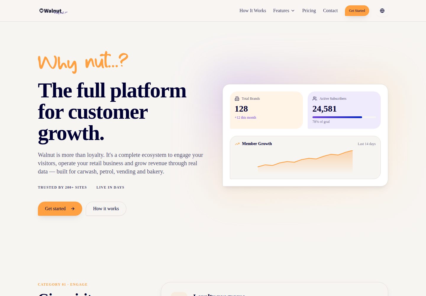 Walnut public website screenshot