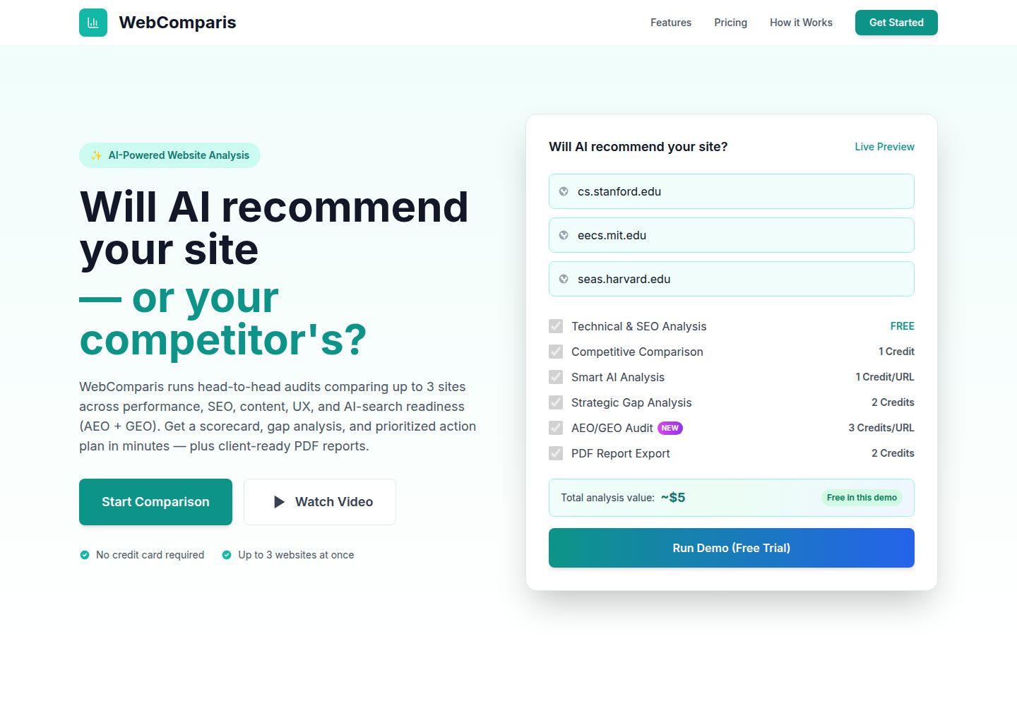 WebComparis public website screenshot
