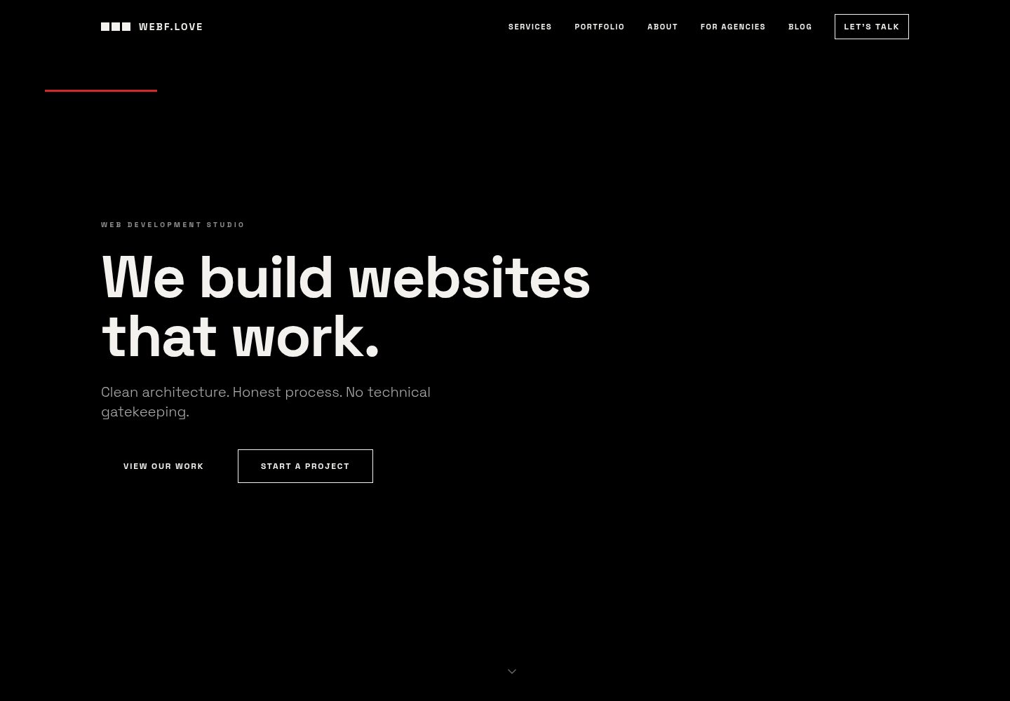 Webf.love public website screenshot