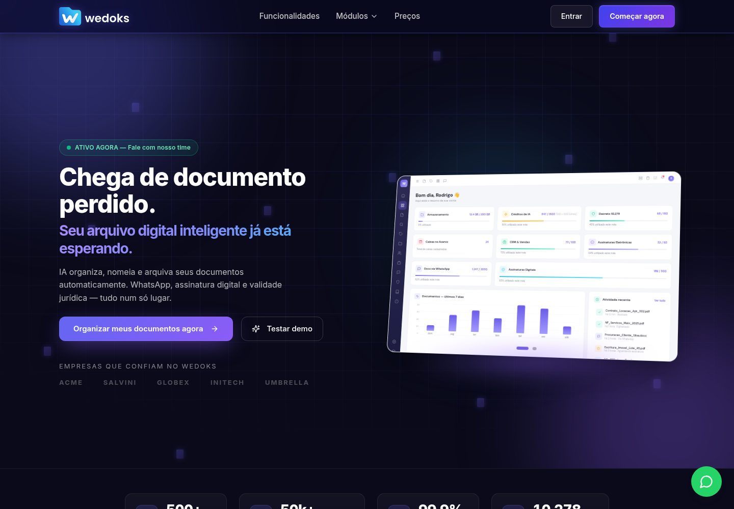 Wedoks public website screenshot