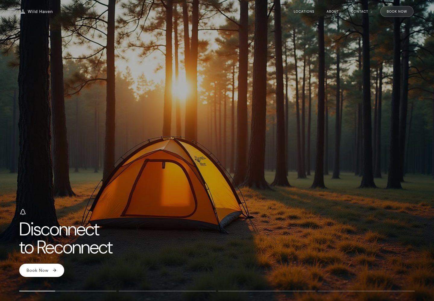 Wild Haven public website screenshot