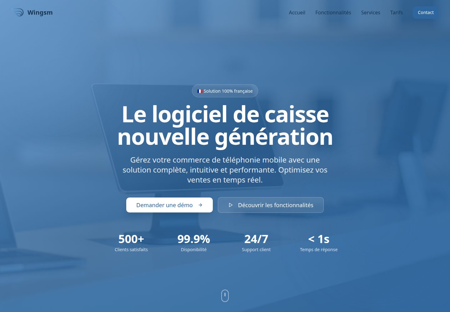 Wingsm public website screenshot