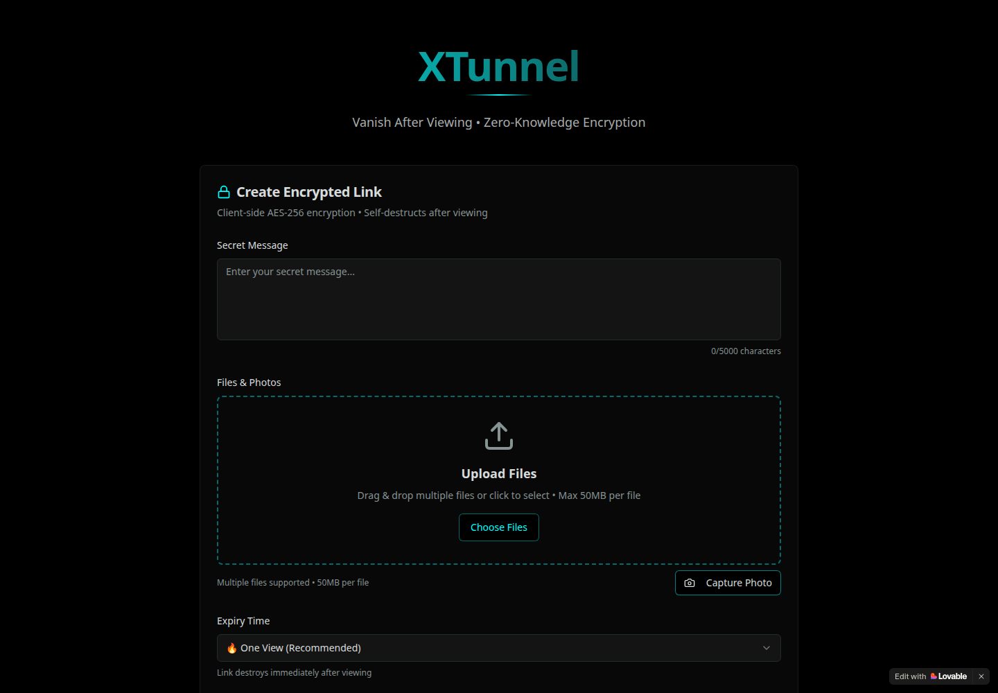 XTunnel public website screenshot