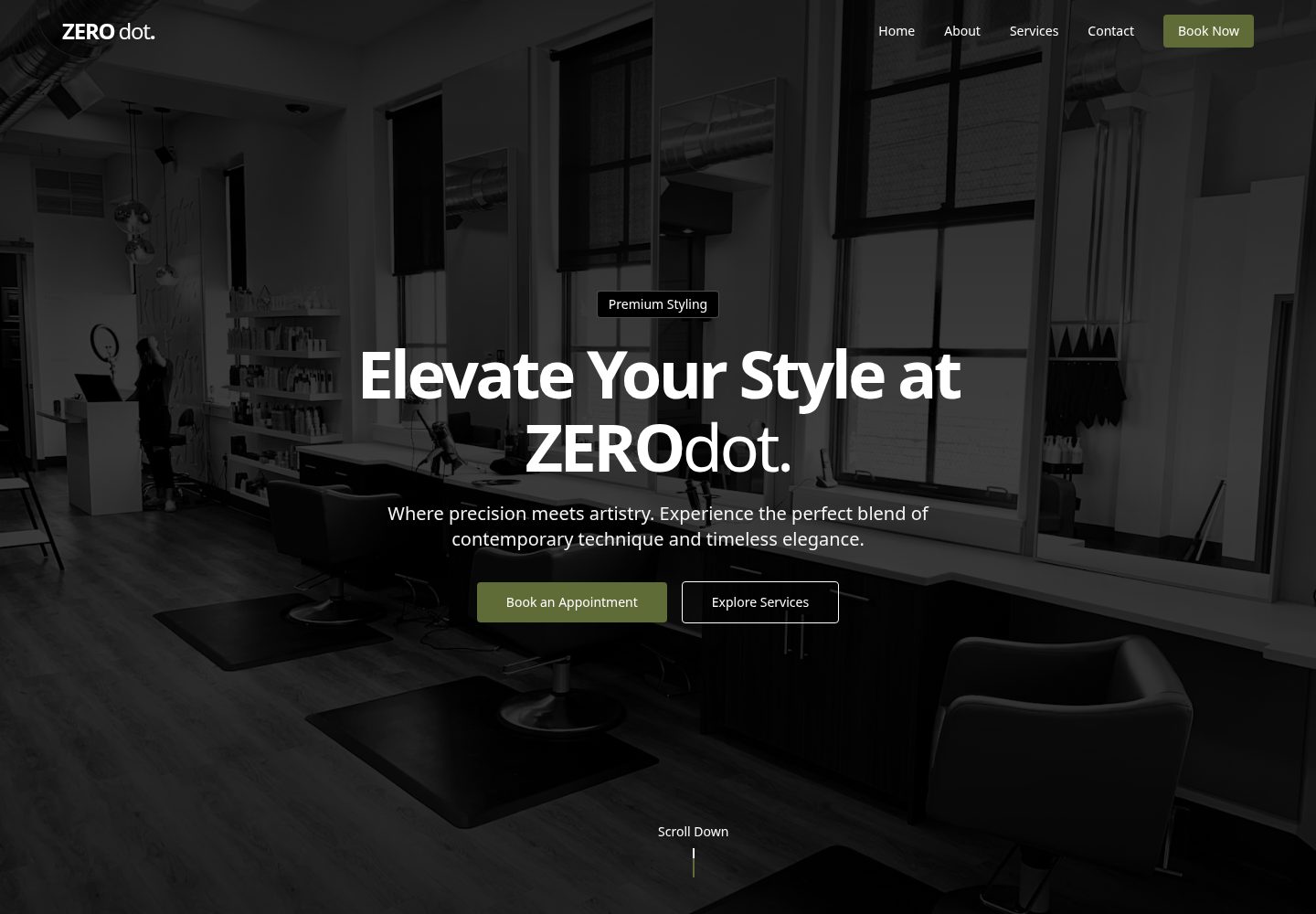 ZEROdot. public website screenshot